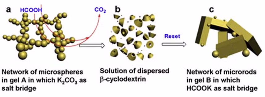 TOC Graphic for Gel-sol-gel'' evolution triggered by formic acid